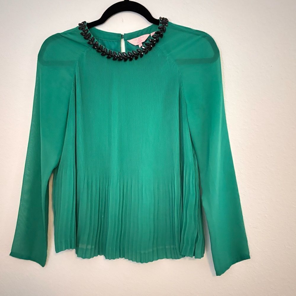 TED BAKER - Long Sleeve Pleated Blouse - 1